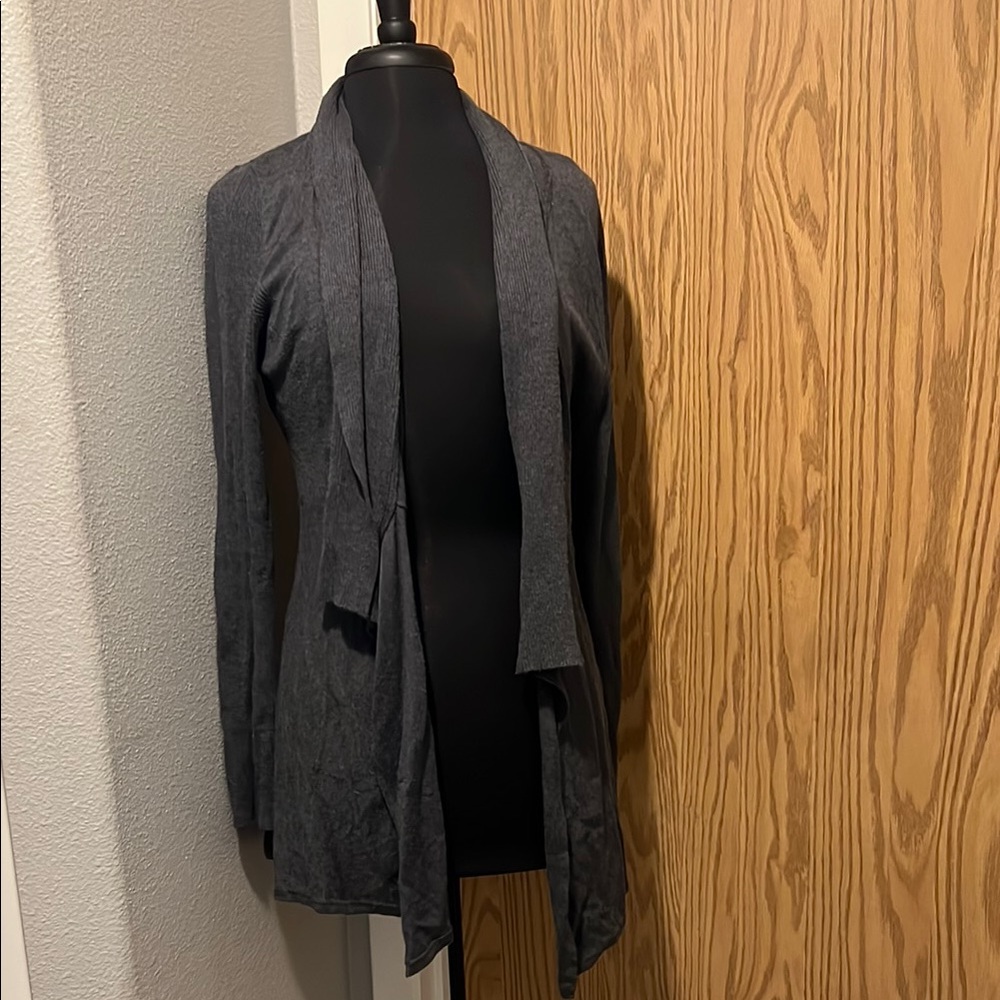 Women's Gray Open Front Cardigan